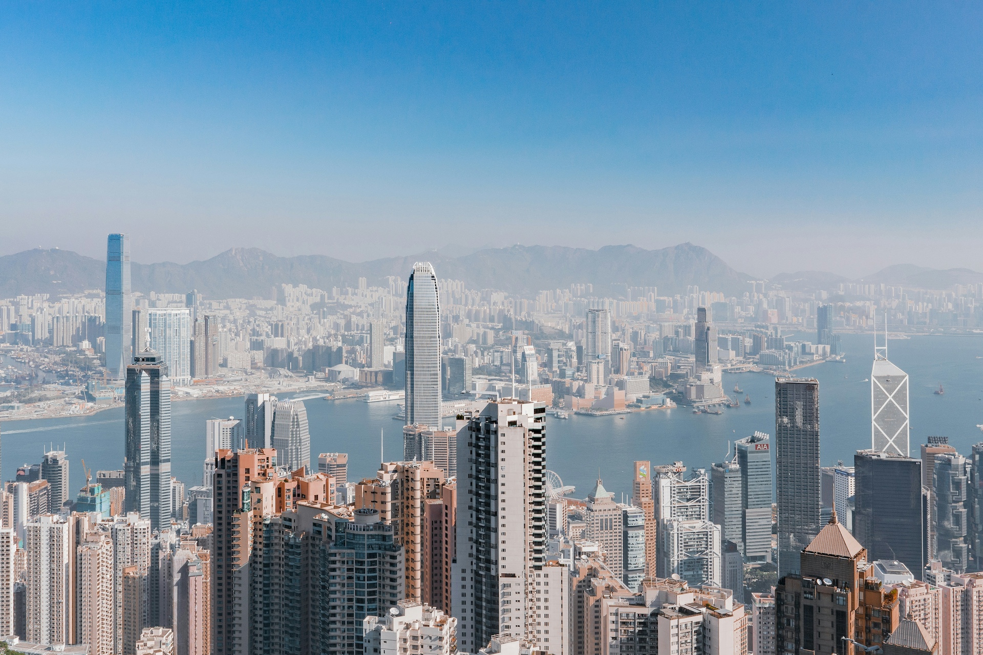 Hong Kong peak view to the central area