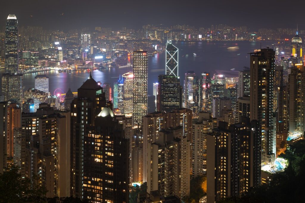 Hong Kong night seeing  from Peak